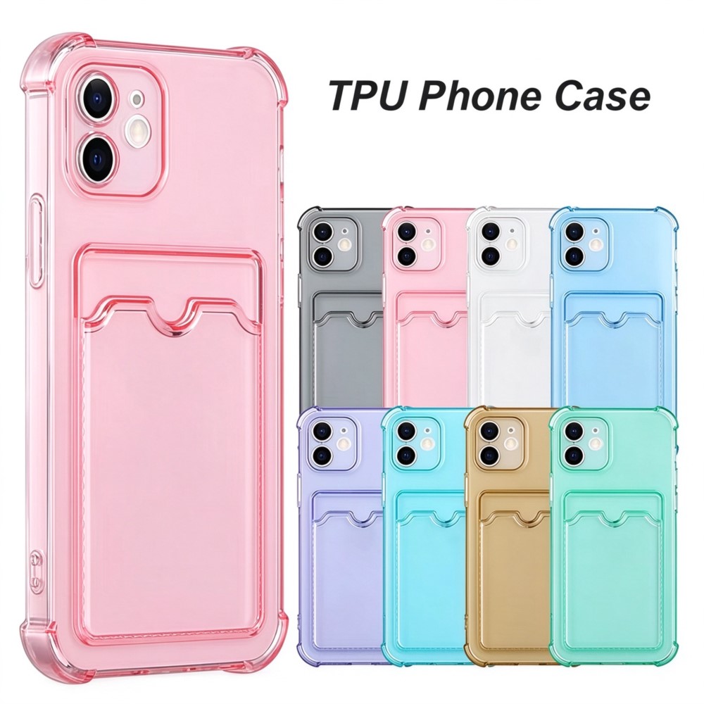 Camera Lens Protector - Transparent Wallet Card Slot Phone Case