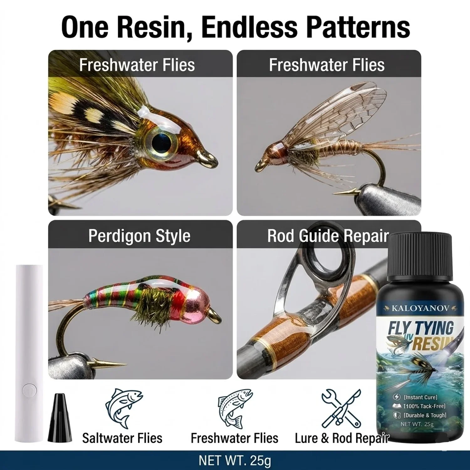 Professional UV Resin Fly Tyin - Liquid Uv Glue Kit ulasan dan harga