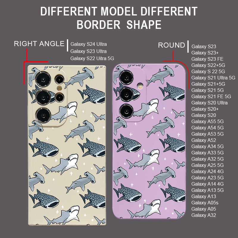 Cartoon Shark Phone Case For S - Samsung Galaxy A55 ulasan dan harga