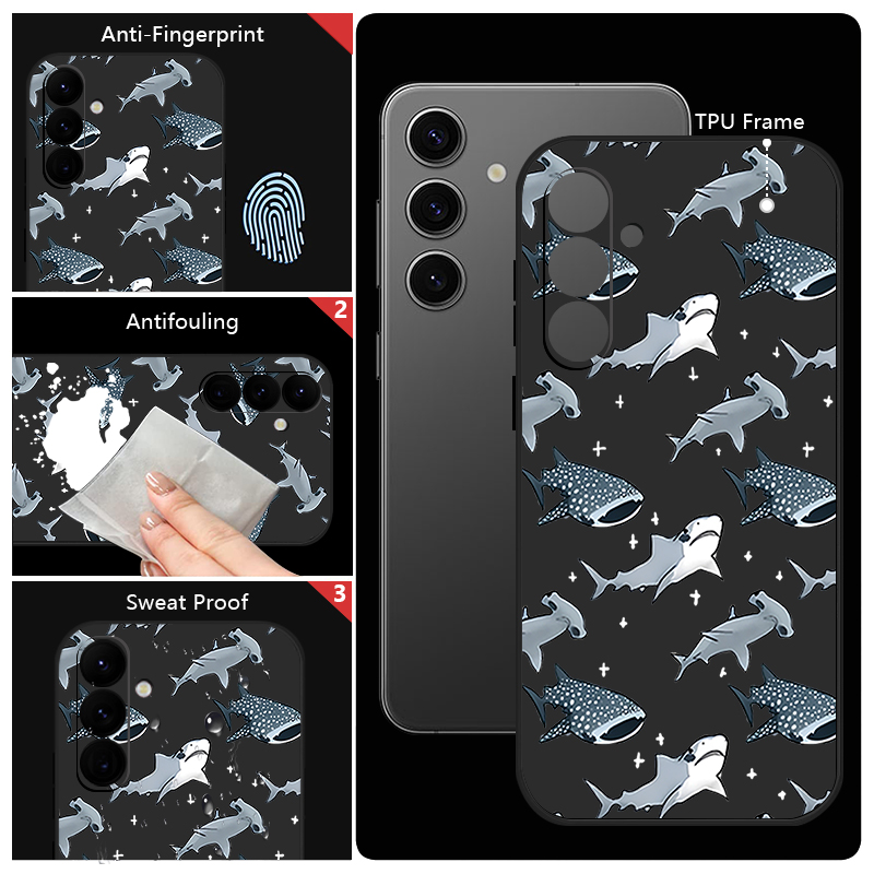 Cartoon Shark Phone Case For S - Samsung Galaxy A55 ulasan dan harga